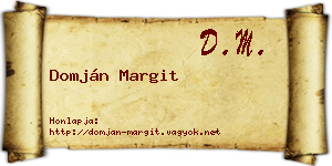 Domján Margit névjegykártya